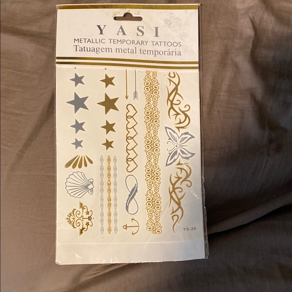 Yasi Gold and Silver Metallic Temporary Tattoos New Body  Beauty New